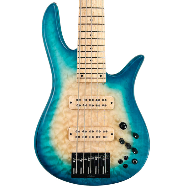 Fodera Monarch Elite Quilt Top 5-String Bass - Bora Blue Burst - 1