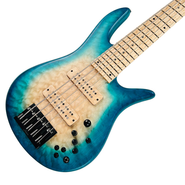 Fodera Monarch Elite Quilt Top 5-String Bass - Bora Blue Burst - 7