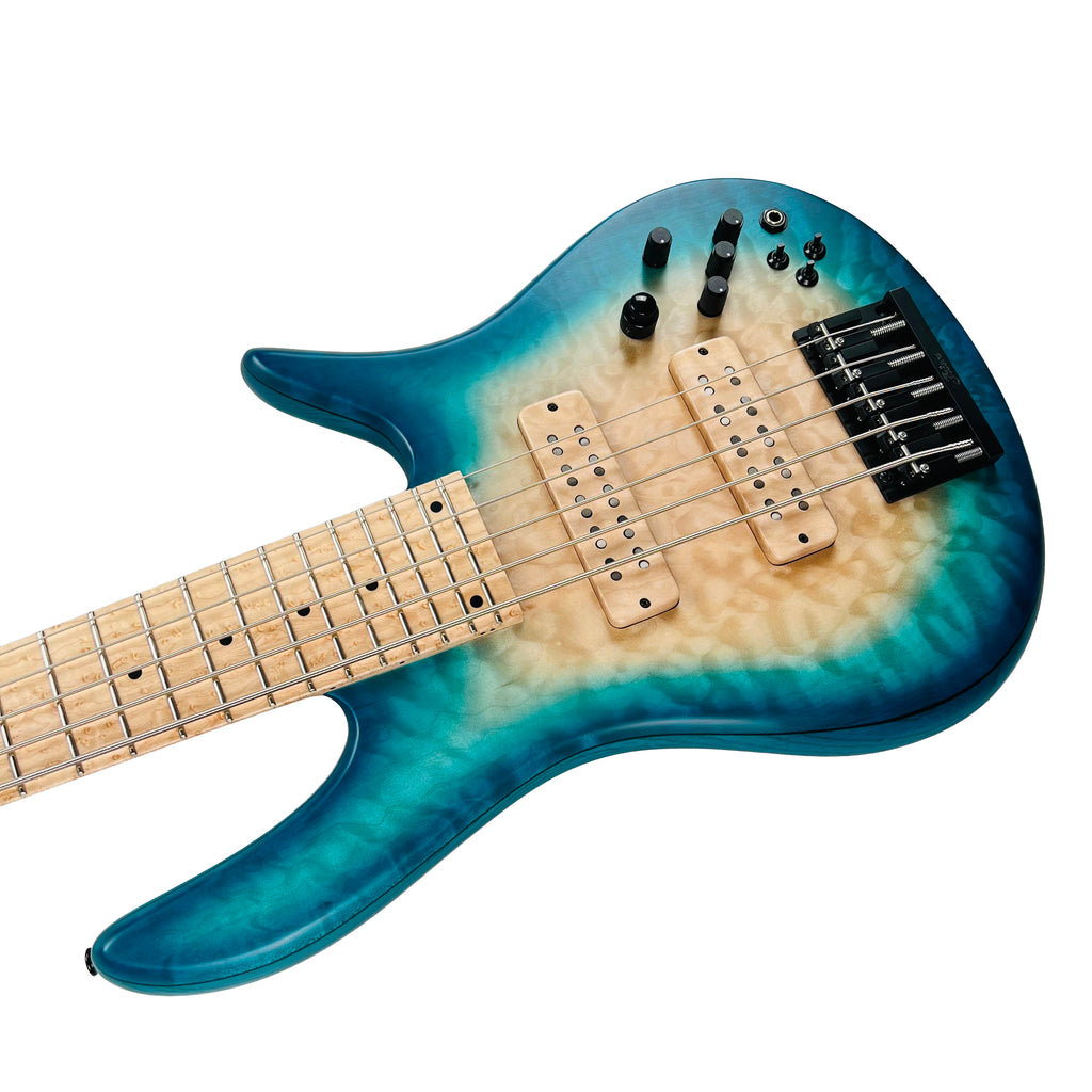 Fodera Monarch Elite Quilt Top 5-String Bass - Bora Blue Burst - 8