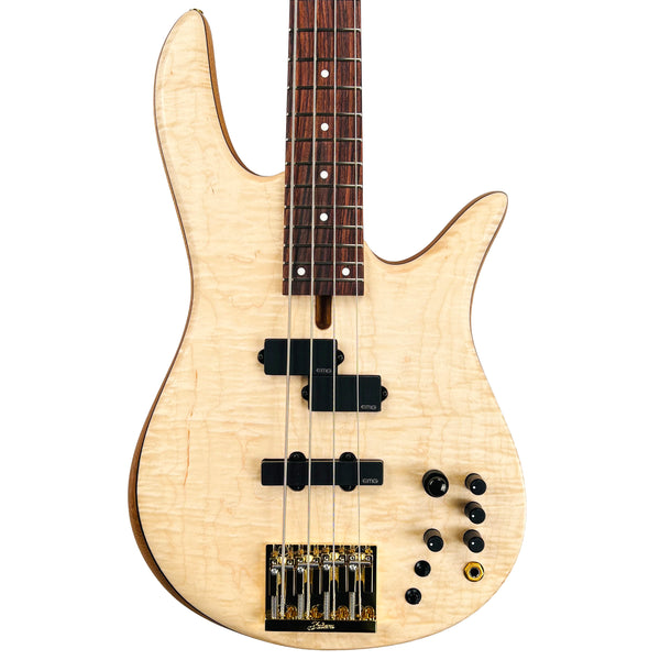 Fodera Victor Wooten '83 4-String Electric Bass Guitar Flame Top Natural - 1