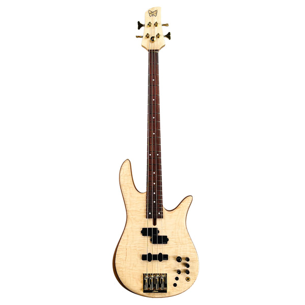 Fodera Victor Wooten '83 4-String Electric Bass Guitar Flame Top Natural - 2