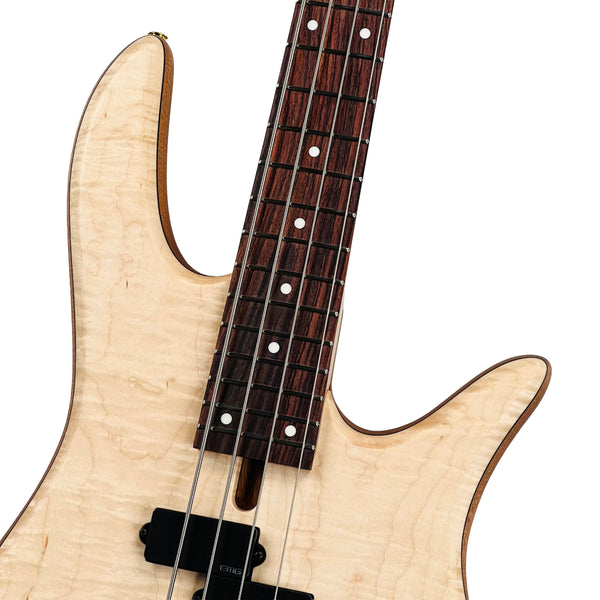 Fodera Victor Wooten '83 4-String Electric Bass Guitar Flame Top Natural - 3
