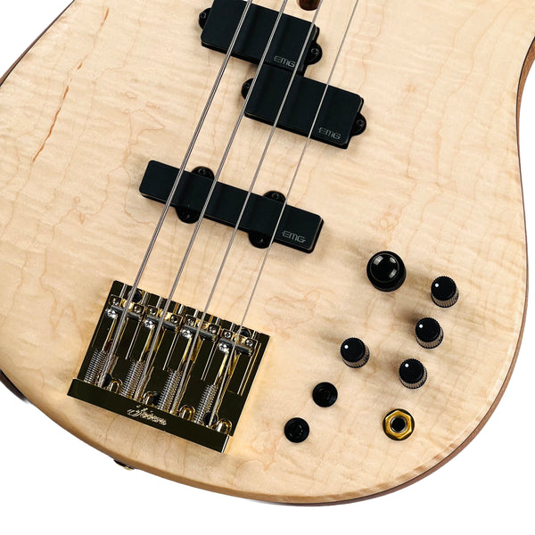 Fodera Victor Wooten '83 4-String Electric Bass Guitar Flame Top Natural - 5