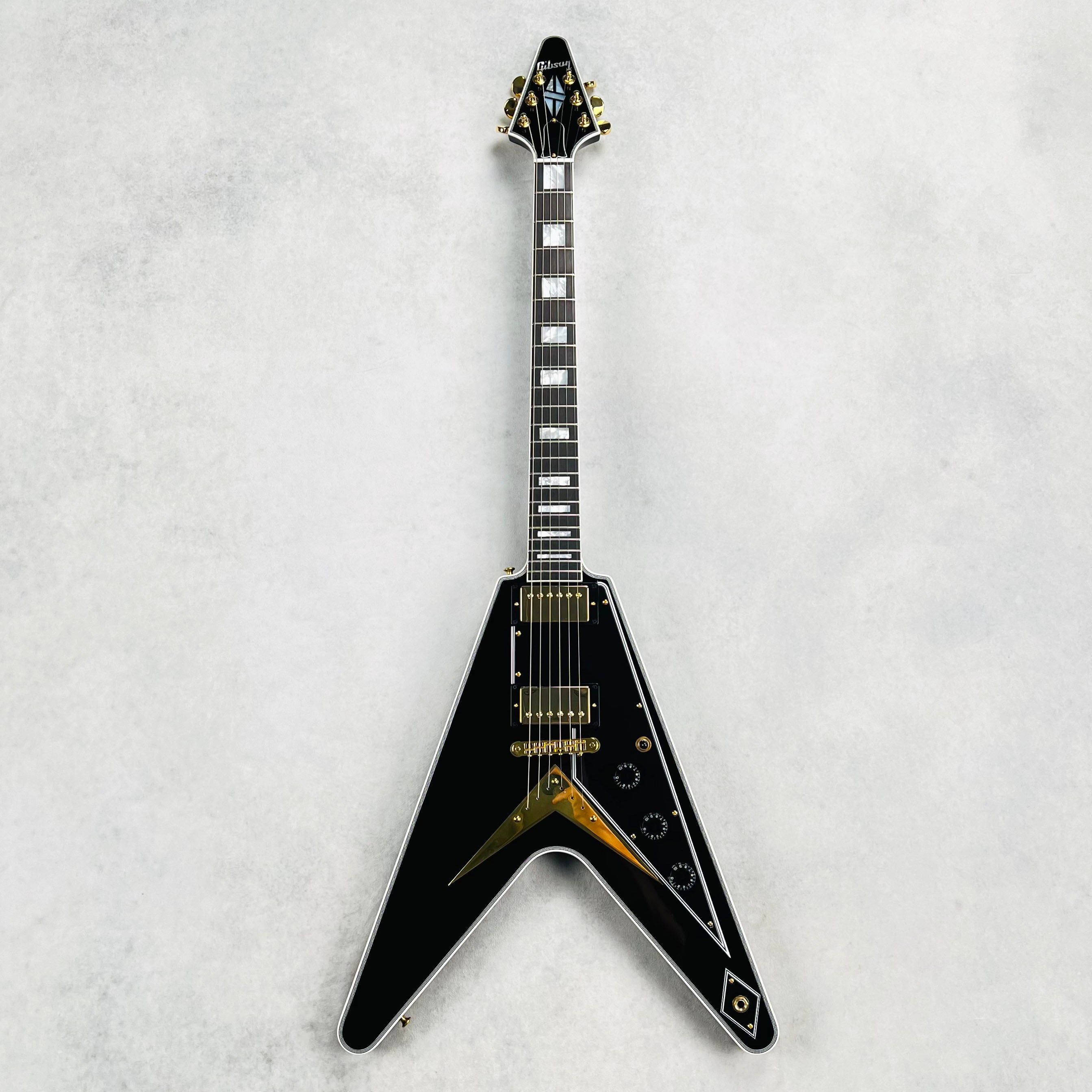2025 Gibson Custom Shop Flying V Custom Ebony - 490R & 498T Gold