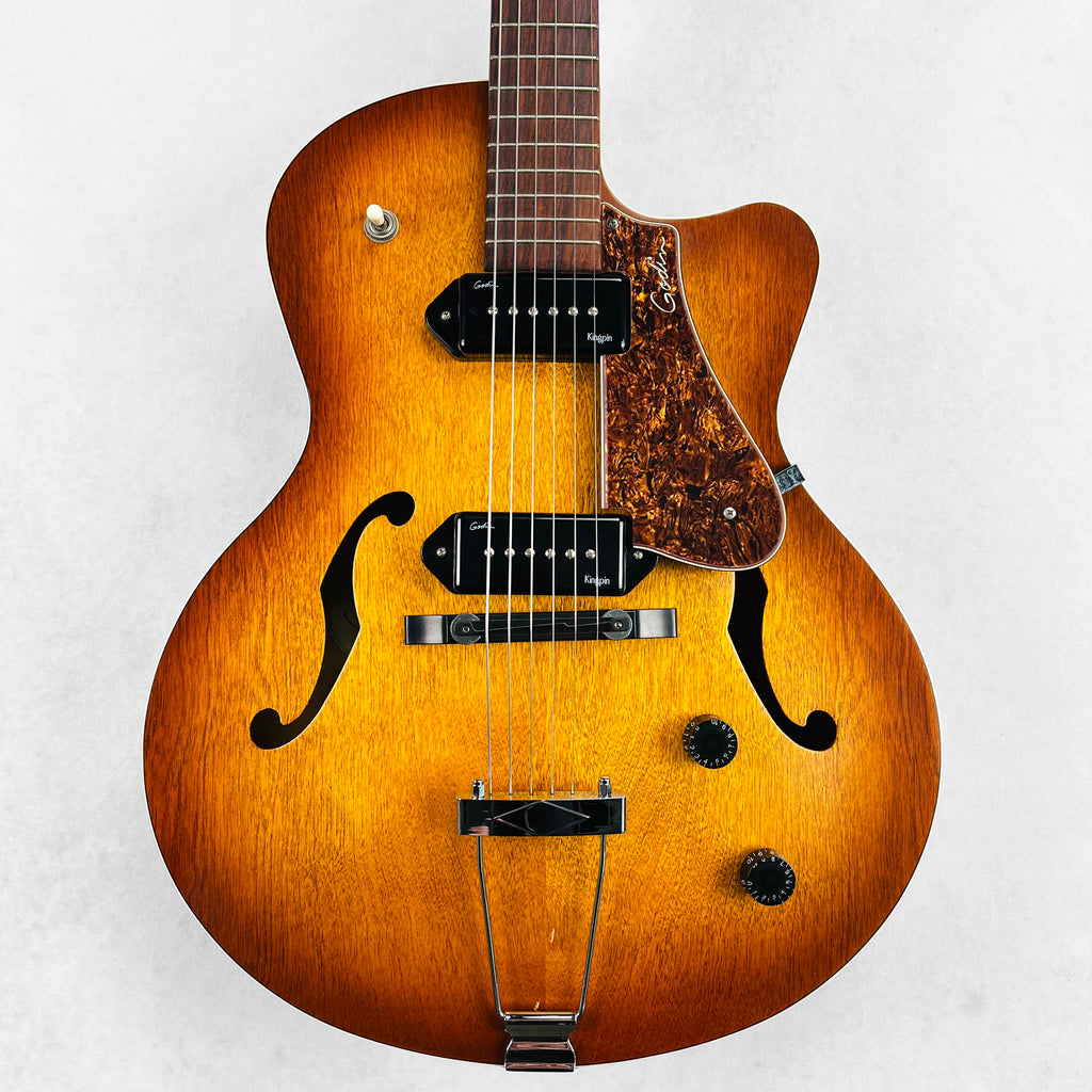 Godin 5th Avenue CW Kingpin II Hollow Body Guitar 2010s - Cognac Burst - 1