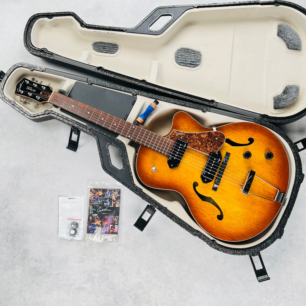 Godin 5th Avenue CW Kingpin II Hollow Body Guitar 2010s - Cognac Burst - 20