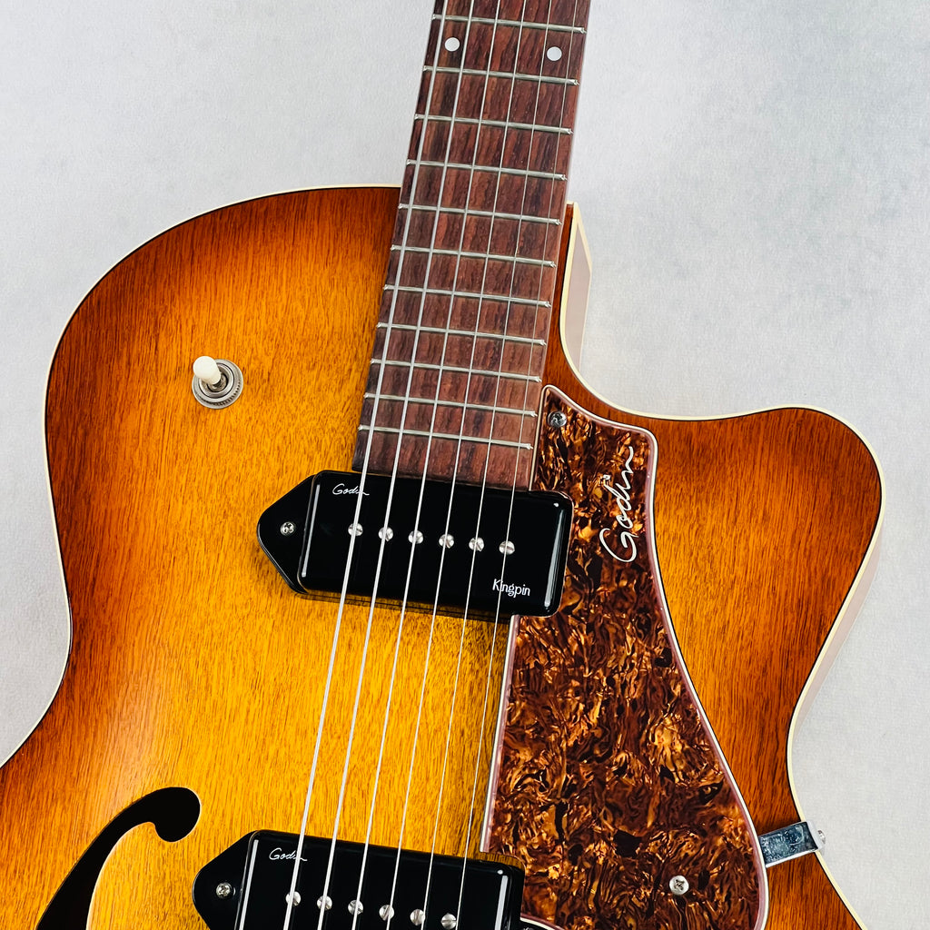 Godin 5th Avenue CW Kingpin II Hollow Body Guitar 2010s - Cognac Burst - 3