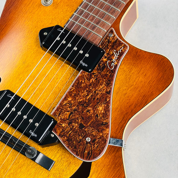 Godin 5th Avenue CW Kingpin II Hollow Body Guitar 2010s - Cognac Burst - 6