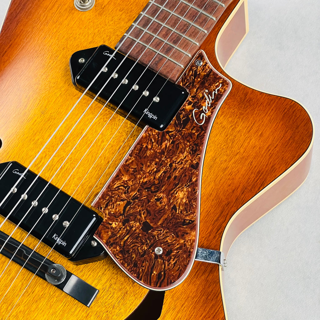 Godin 5th Avenue CW Kingpin II Hollow Body Guitar 2010s - Cognac Burst - 6