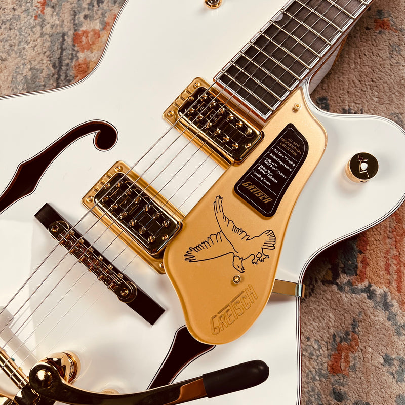 Gretsch Falcon Hollow Body with String-Thru Bigsby - White - Pickups