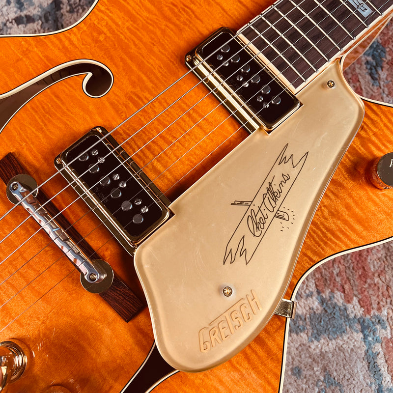 Gretsch G6120T-55 Vintage Select Edition '55 Chet Atkins Hollow Body with Bigsby - Western Orange Stain Lacquer - Lifestyle Pickups & Pickguard