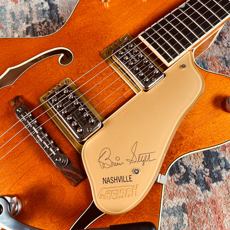 Gretsch G6120T-BSSMK Brian Setzer Signature Nashville Hollow Body '59 "Smoke" with Bigsby - Smoke Orange - Lifestyle - Pickups