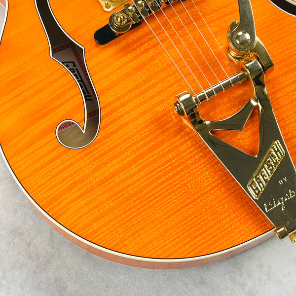 Gretsch G6120TM Chet Atkins Nashville Hollow Body Tiger Maple 2009 - Orange Stain - 4