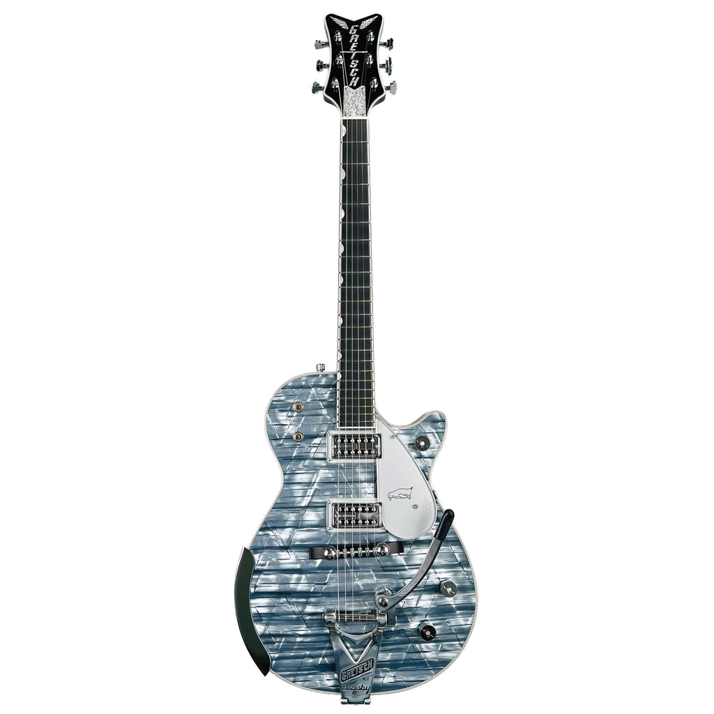 Gretsch G6134T-58 Limited Edition Penguin String-Thru Bigsby - Light Blue Pearl - 2