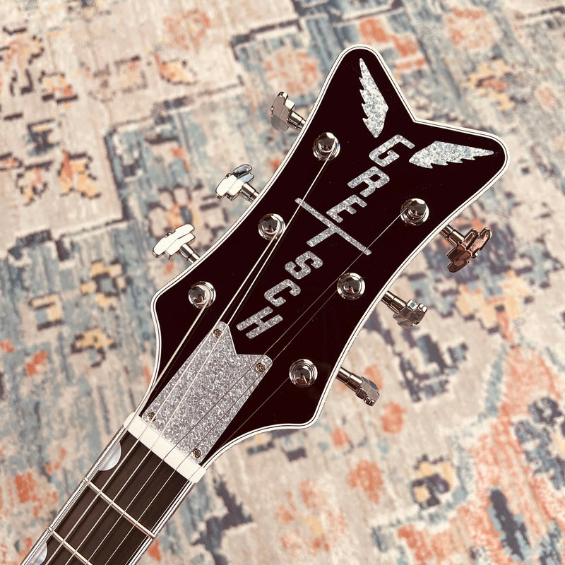 Gretsch G6134T-58 Limited Edition Penguin String-Thru Bigsby - Light Blue Pearl - Silver Sparkle Binding