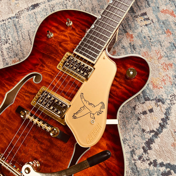 Gretsch G6136TGQM-59 Limited Edition Quilt Classic Falcon with Bigsby - Forge Glow - Pickups