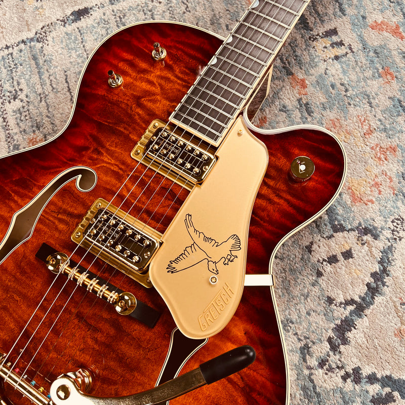 Gretsch G6136TGQM-59 Limited Edition Quilt Classic Falcon with Bigsby - Forge Glow - Pickups