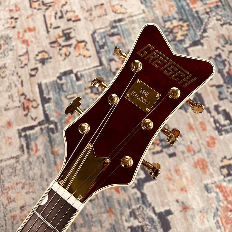 Gretsch G6136TGQM-59 Limited Edition Quilt Classic Falcon with Bigsby - Forge Glow - Headstock