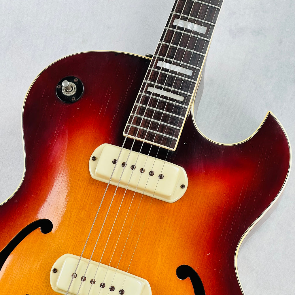 1961 Guild CE-100 DP Hollow Body Vintage Electric Guitar - Sunburst - 3