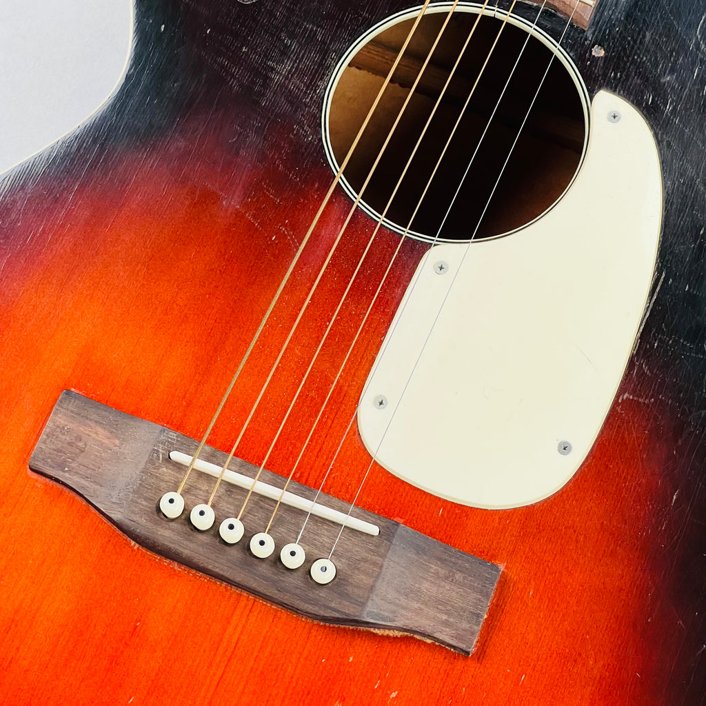 Harmony H8344 Flat Top Acoustic 1960s - Red Sunburst - 7