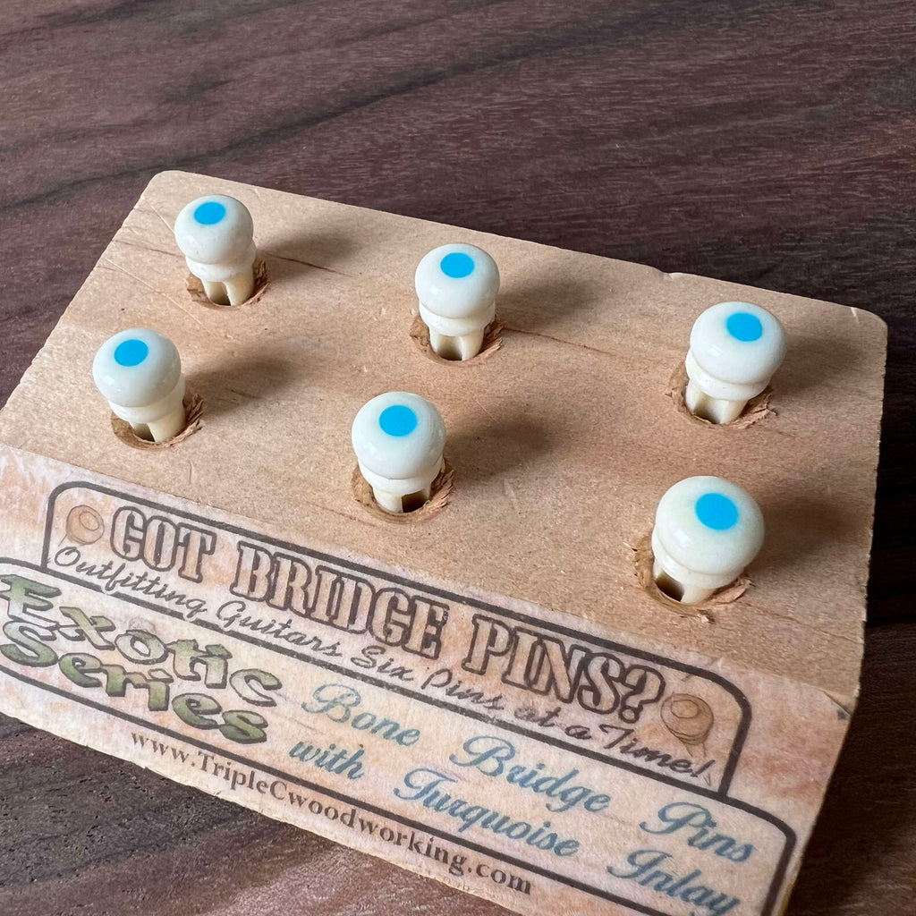 Got Bridge Pins? Bone Bridge Pins with Turquoise Inlay - 2