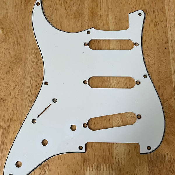 Left Handed Stratocaster Pickguard - White