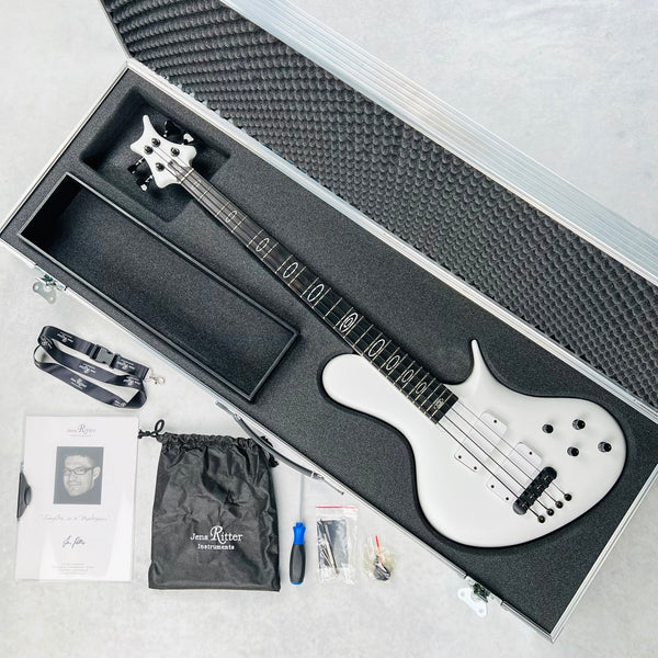 Jens Ritter R-8 Singlecut 4-String Bass 2017 - White - 18