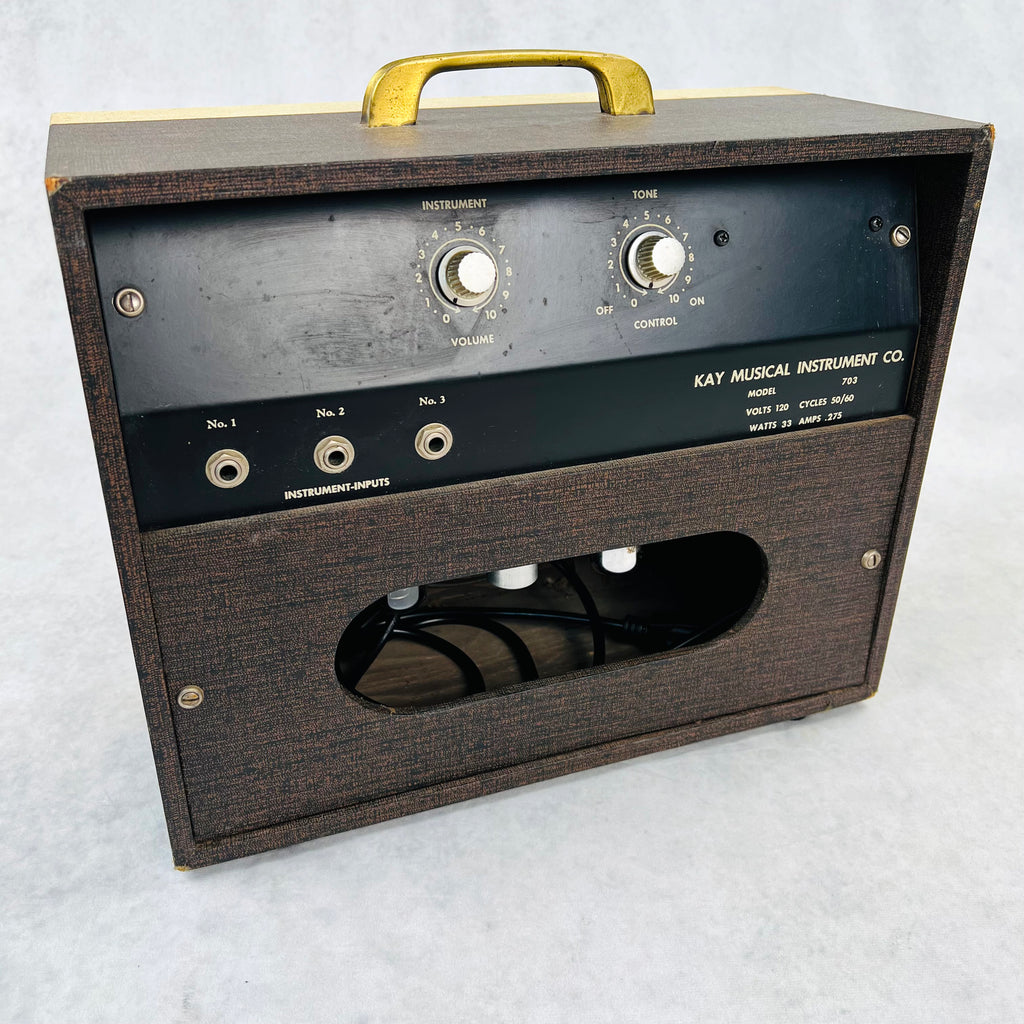 Kay Model 703 1x8" Combo Amplifier 1962 - Cream & Brown - 7