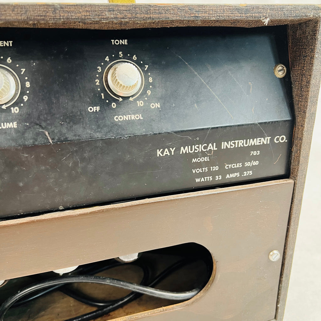 Kay Model 703 1x8" Combo Amplifier 1962 - White & Brown - 9