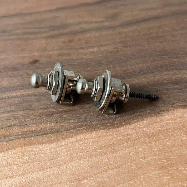 Schaller Security Lock Strap Locks 1980s - Aged Nickel - 1