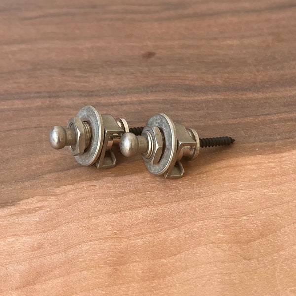 Schaller Security Lock Strap Locks 1980s - Aged Nickel - 1