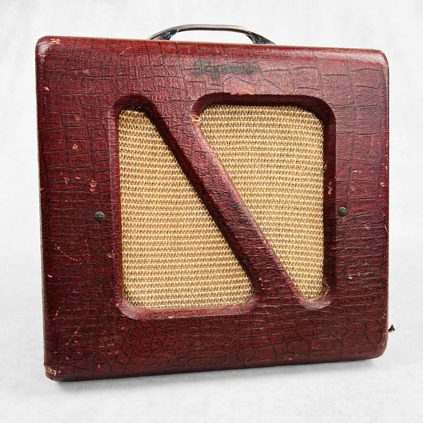 Magnatone Student Model M-199-3-J 1x8" Combo Amplifier 1950s - Maroon Gator - 1