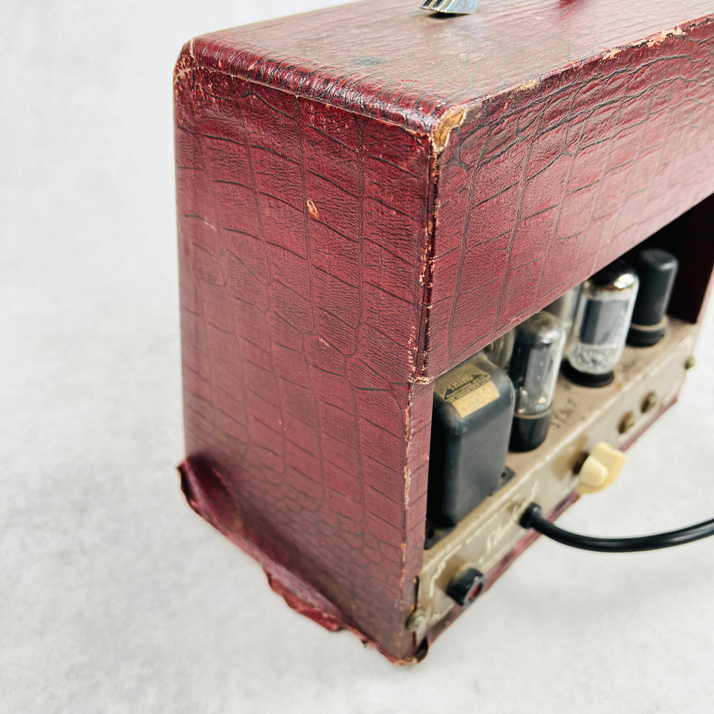 Magnatone Student Model M-199-3-J 1x8" Combo Amplifier 1950s - Maroon Gator - 6