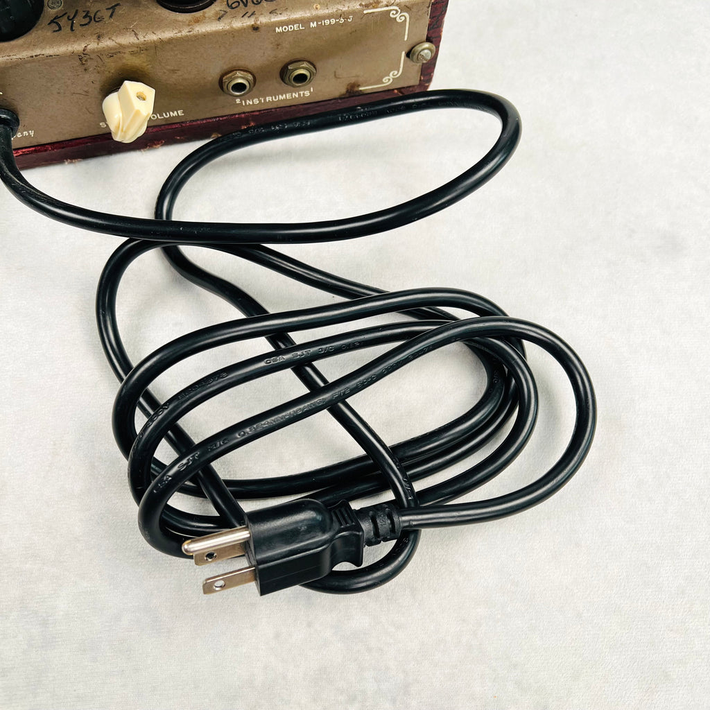 Magnatone Student Model M-199-3-J 1x8" Combo Amplifier 1950s - Maroon Gator - 7