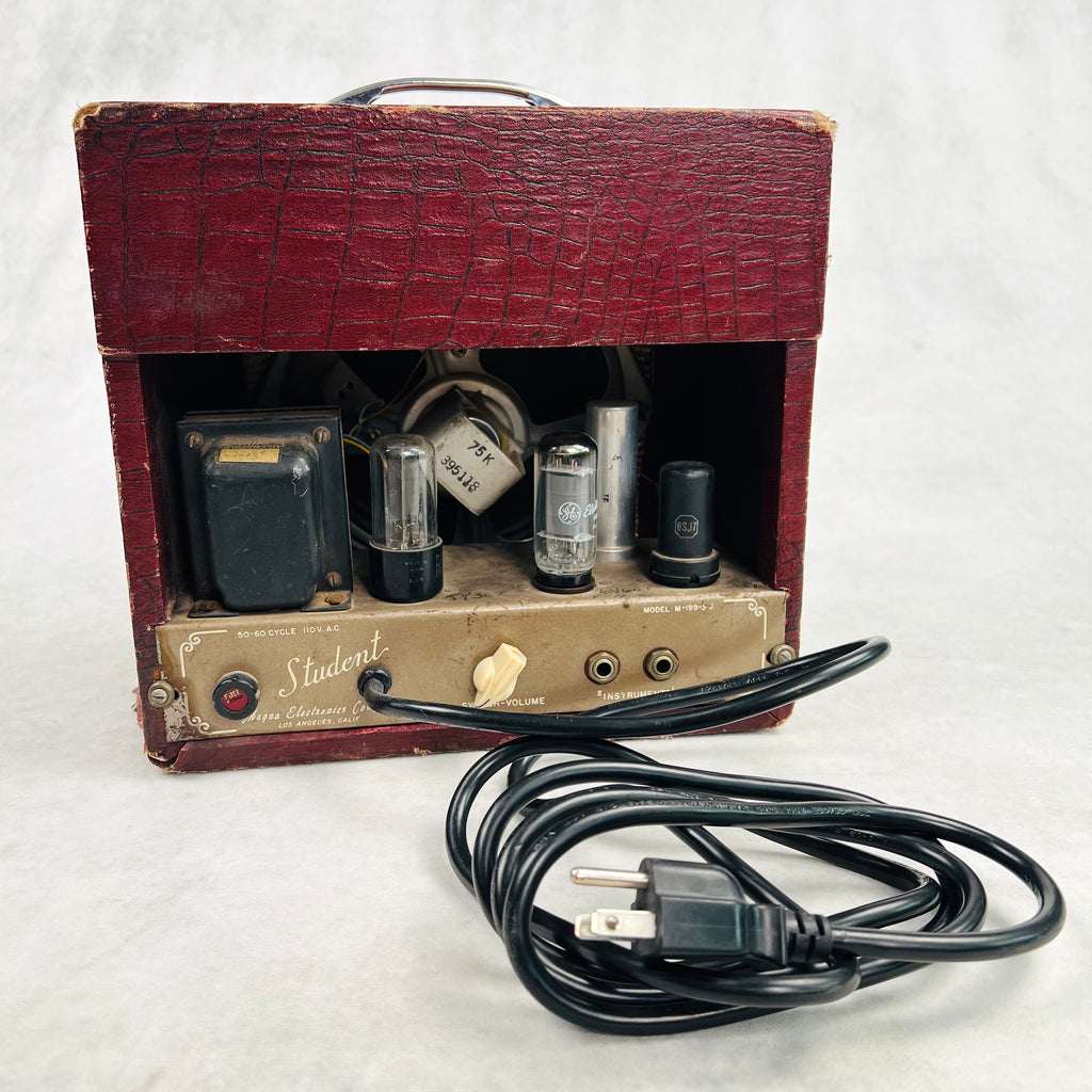Magnatone Student Model M-199-3-J 1x8" Combo Amplifier 1950s - Maroon Gator - 8