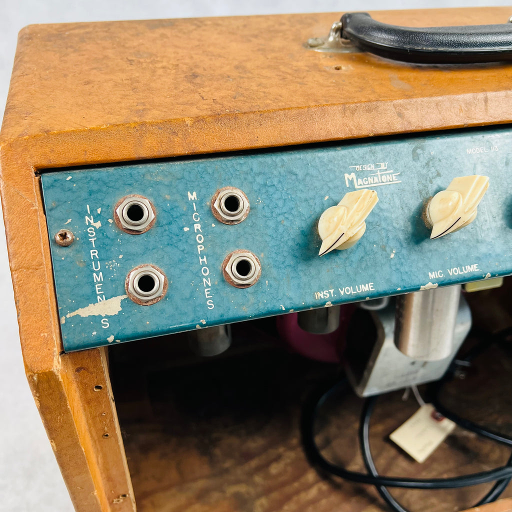 Magnatone Troubadour Deluxe Model 113 1x12" Combo Amplifier 1950s - Brown - 9