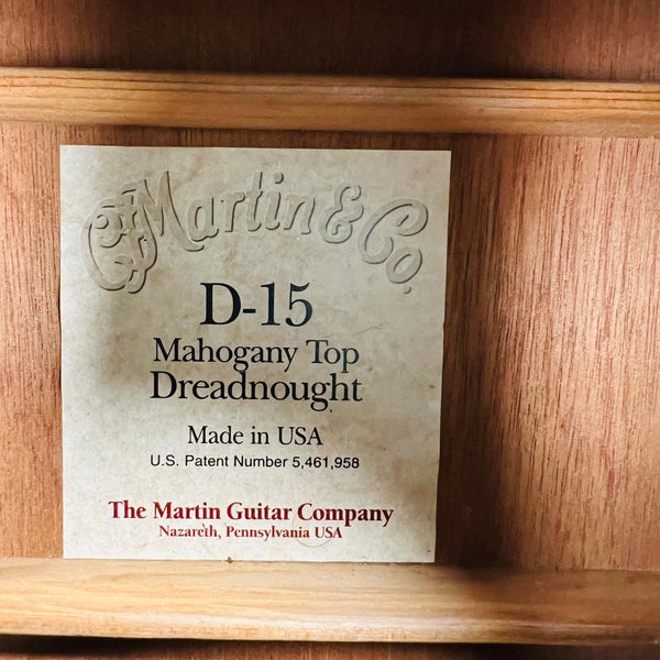 Martin D-15 Mahogany Top Dreadnought Acoustic-Electric Guitar 2000 - Natural - 7