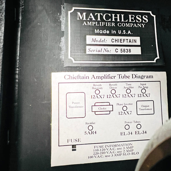 Matchless Chieftain 40w 2x12" Combo Amplifier 1997 - Black - 18