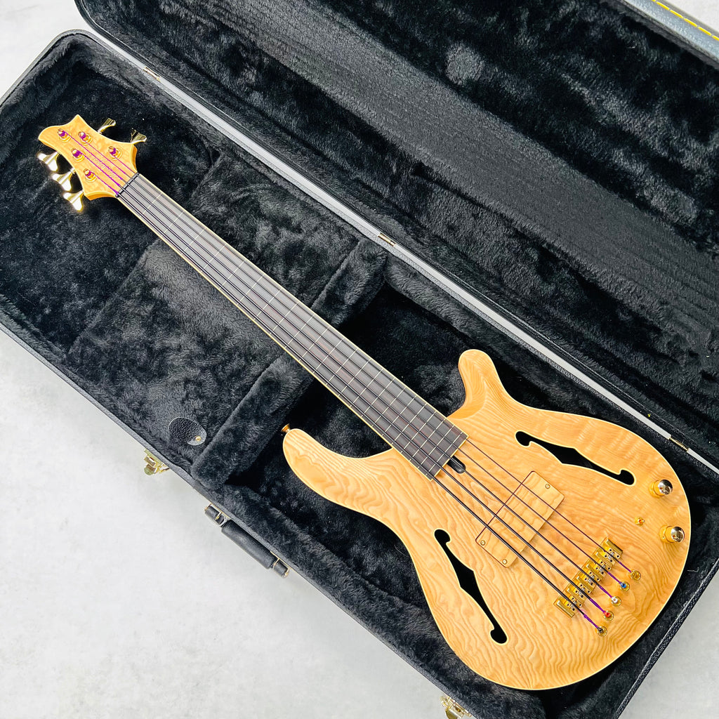 Mensinger Joker B 5P Ash Fretless 5-String Bass 2023 - Natural - 16