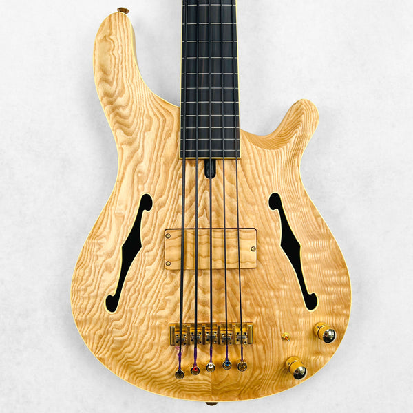 Mensinger Joker B 5P Ash Fretless 5-String Bass 2023 - Natural - 1