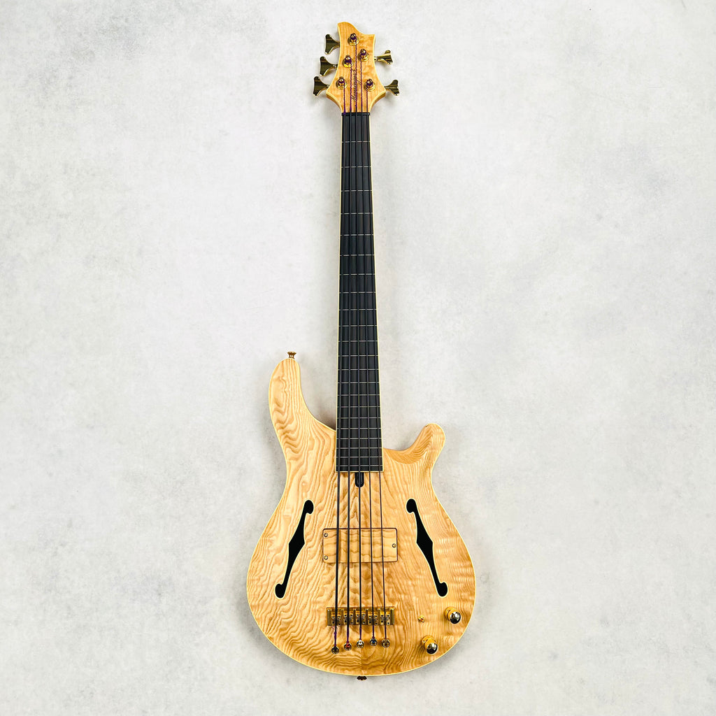 Mensinger Joker B 5P Ash Fretless 5-String Bass 2023 - Natural - 2