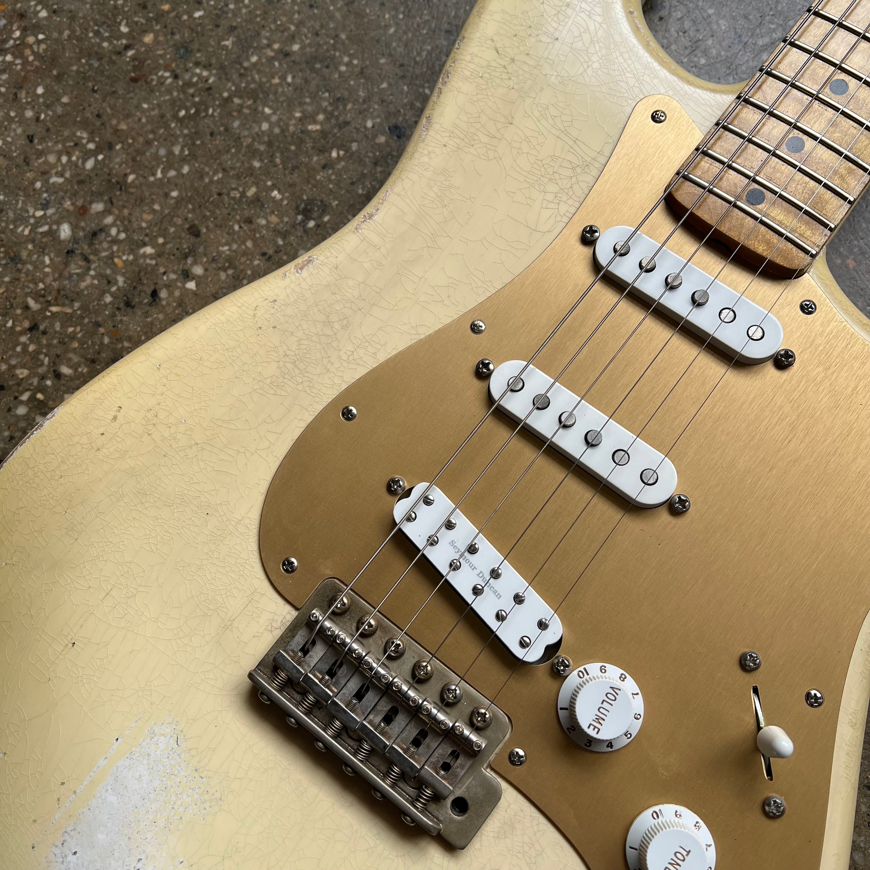 MJT VTS S-Style Aged Electric Guitar w/ Fender Headstock - Blonde