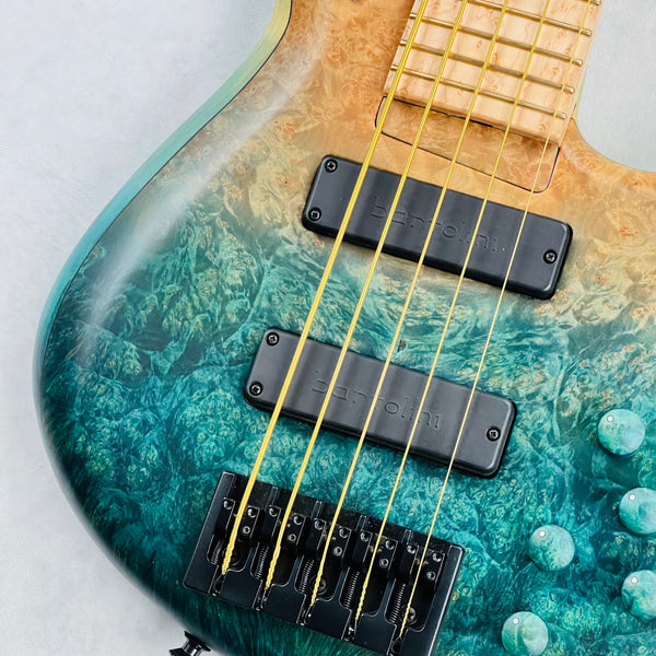 MTD Michael Tobias Design USA 530-24 5-String Bass - Caribbean Ocean Blue Fade - 4
