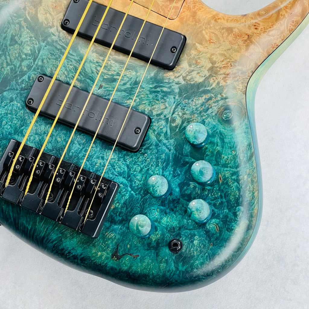 MTD Michael Tobias Design USA 530-24 5-String Bass - Caribbean Ocean Blue Fade - 5