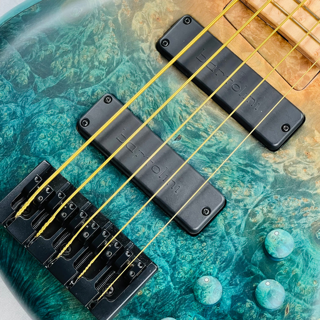 MTD Michael Tobias Design USA 530-24 5-String Bass - Caribbean Ocean Blue Fade - 7