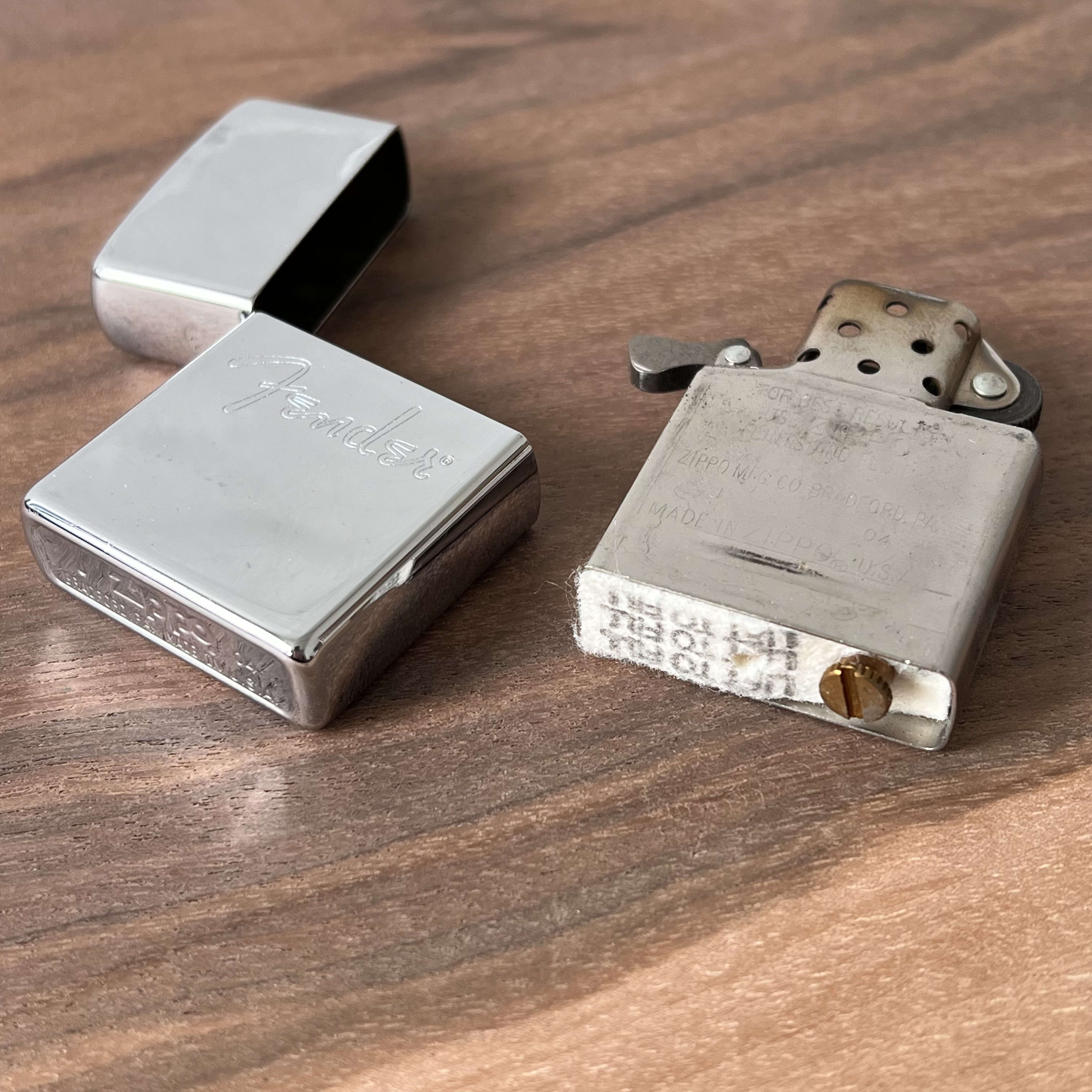 Fender Branded Zippo Lighter 2000s - Chrome | Tone Wolf