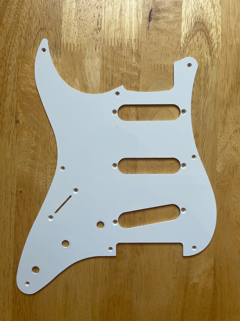 Left Handed Stratocaster Pickguard - White