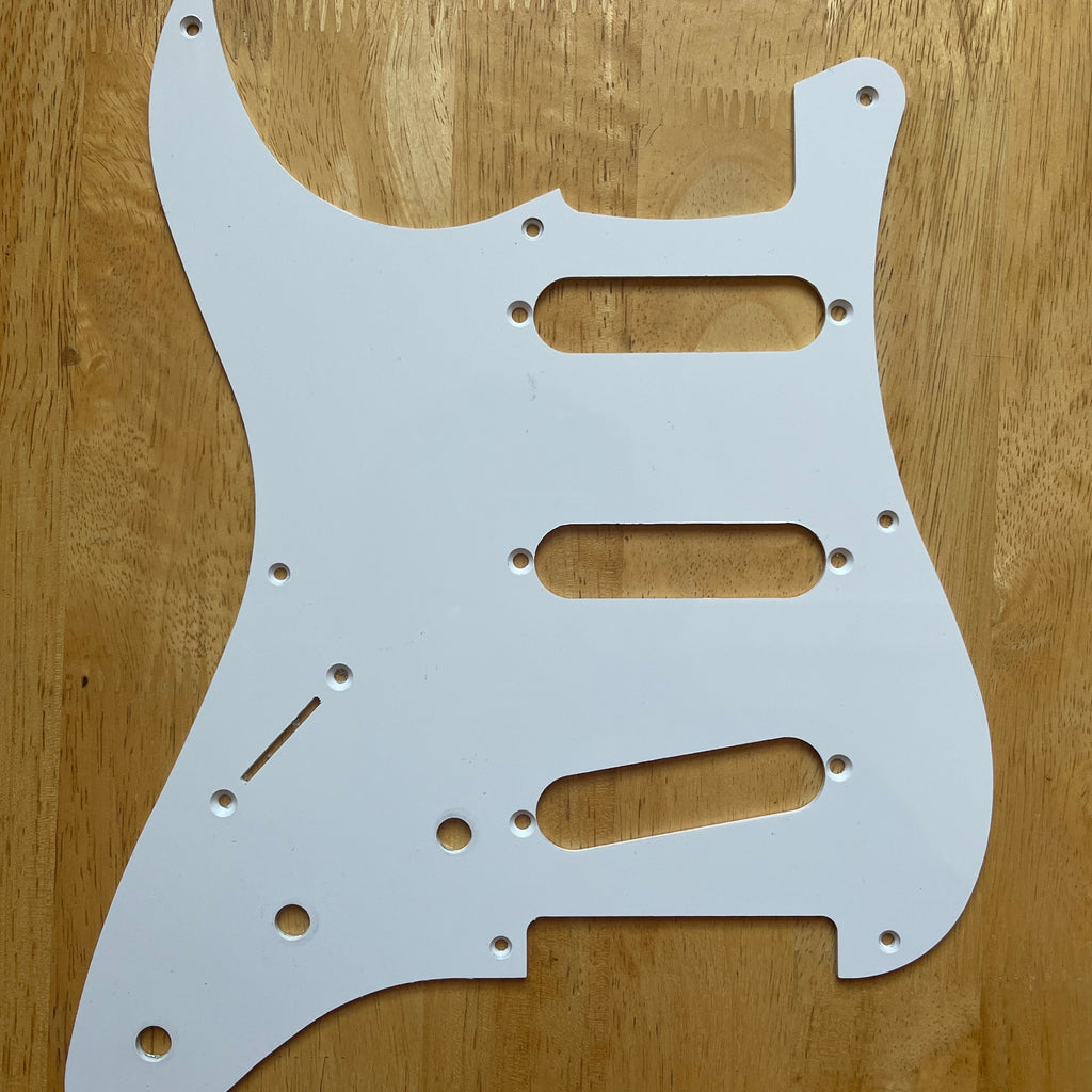 Left Handed Stratocaster Pickguard - White Unbranded