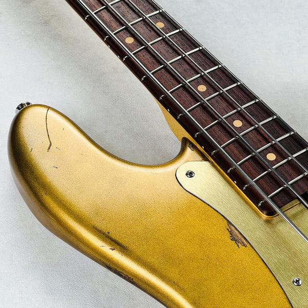 Olinto by La Bella 4-String P Bass 2024 - Carbo Gold Relic - 10