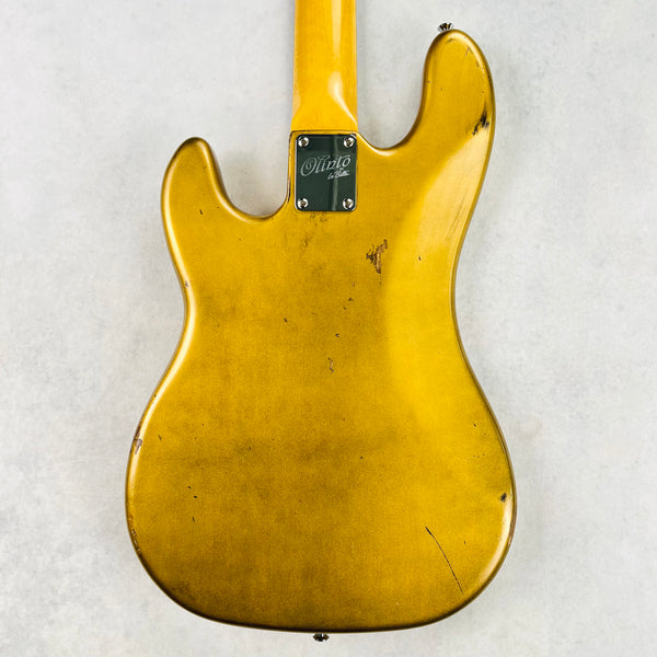 Olinto by La Bella 4-String P Bass 2024 - Carbo Gold Relic - 13